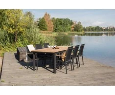 Venture Design Valgomojo stalas, Meksika, 180x74x90 cm, Juodas