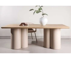 Venture Design Valgomojo stalas Olivia 100x210 cm Smėlio spalvos