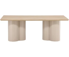 Venture Design Valgomojo stalas Olivia 100x210 cm Smėlio spalvos