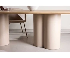 Venture Design Valgomojo stalas Olivia 100x210 cm Smėlio spalvos