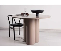Venture Design Valgomojo stalas Olivia 110 cm tamsiai rudos spalvos MDF