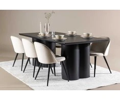 Venture Design Valgomojo stalas Olivia 210x100 cm Juodas