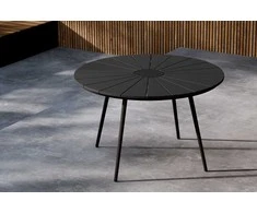 Venture Design Valgomojo stalas San Vito 120 cm juodas Polywood