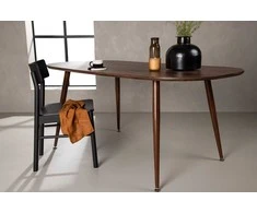 Venture Design Valgomojo stalas, Sanford, 180x90x75 cm, Tamsiai rudas