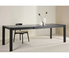 Venture Design Valgomojo stalas su slankikliu 250x95x75 cm Juodasis ąžuolas