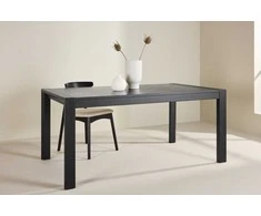 Venture Design Valgomojo stalas su slankikliu 250x95x75 cm Juodasis ąžuolas