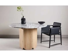 Venture Design Valgomojo stalas Tekla 120x75 cm šviesiai pilkas MDF