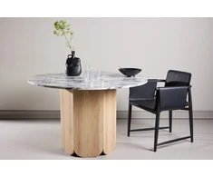 Venture Design Valgomojo stalas Tekla 120x75 cm šviesiai pilkas MDF