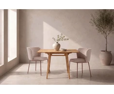 Venture Design Valgomojo stalas Yakidon 60x60 cm, guminės medienos ąžuolo imitacijos MDF