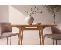 Venture Design Valgomojo stalas Yakidon 60x60 cm, guminės medienos ąžuolo imitacijos MDF