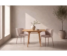 Venture Design Valgomojo stalas Yakidon 60x60 cm, guminės medienos ąžuolo imitacijos MDF