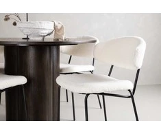 Venture Design Valgomojo stalo ir kėdžių komplektas Olivia Chico Mocca Juoda Balta