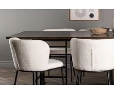 Venture Design Valgomojo stalo ir kėdžių komplektas Ystad valgomojo stalas ir Edina valgomojo kėdė 220x100 cm juoda