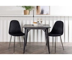 Venture Design Valgomojo stalo ir kėdžių komplektas Tempe ir Polar 80x80 cm juodas