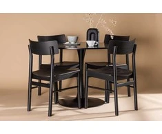 Venture Design Valgomojo stalo ir kėdžių komplektas Glade stalas ir Montros kėdė 100 cm juodas MDF guminė mediena
