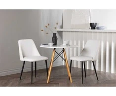 Venture Design Valgomojo stalo ir kėdžių komplektas Danburi Night 60 cm baltas juodas medžio imitacijos MDF apmuštas