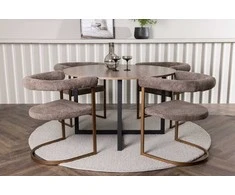 Venture Design Valgomojo stalo ir kėdžių komplektas Durango ir Morning 120 cm Juodasis riešutas MDF Plienas