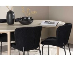 Venture Design Valgomojo stalo ir kėdžių komplektas Andy valgomojo stalas ir Modesto valgomojo kėdė 180x90 cm balta plienas