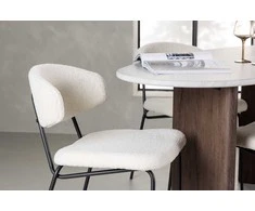 Venture Design Valgomojo stalo ir kėdžių komplektas Grönvik valgomojo stalas 180x75 cm rudos ir baltos spalvos