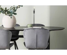 Venture Design Valgomojo stalo ir kėdžių komplektas Isolde valgomojo stalas ir Lilja valgomojo kėdė 180x75 cm juoda