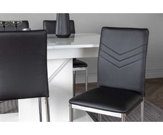 Venture Design Valgomojo stalo ir kėdžių komplektas Pluto 120x160x90 cm baltas ir juodas MDF ir stiklas