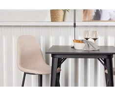 Venture Design Valgomojo stalo ir kėdžių komplektas Tempe ir Polar 80x80 cm Juoda Smėlio spalvos