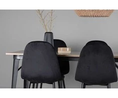 Venture Design Valgomojo stalo ir kėdžių komplektas Tempe valgomojo stalas ir Polar valgomojo kėdė 140x80 cm juoda