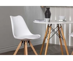 Venture Design Valgomojo stalo ir kėdžių komplektas Danburi ir Zeno 60 cm balto medžio valgomojo baldai