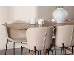Venture Design Valgomojo stalo ir kėdžių komplektas Piazza valgomojo stalas su Modesto valgomojo kėde 180x90 cm smėlio spalvos