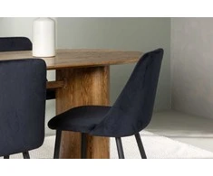 Venture Design Valgomojo stalo ir kėdžių komplektas Isolde valgomojo stalas ir Night valgomojo kėdė 140x75 cm juoda