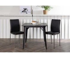 Venture Design Valgomojo stalo ir kėdžių komplektas Tempe valgomojo stalas ir Lily valgomojo kėdė 80x80 cm juoda