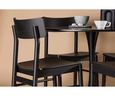 Venture Design Valgomojo stalo ir kėdžių komplektas Glade stalas ir Montros kėdė 100 cm juodas MDF guminė mediena