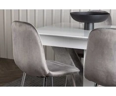 Venture Design Valgomojo stalo ir kėdžių komplektas Disa valgomojo stalas 120x80 cm baltas ištraukiamas