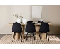 Venture Design Valgomojo stalo ir kėdžių komplektas Olivia valgomojo stalas su Polar valgomojo kėde 210x100 cm balta metalas apmušalas