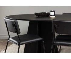 Venture Design Valgomojo stalo ir kėdžių komplektas Bootcut Oval ir Kenth 230x115 cm Juodas