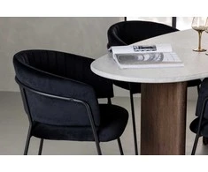 Venture Design Valgomojo stalo ir kėdžių komplektas Grönvik valgomojo stalas ir Selma valgomojo kėdė 180x75 cm juodas MDF