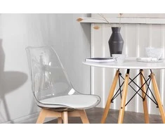 Venture Design Valgomojo stalo ir kėdžių komplektas Danburi stalas ir Edvin kėdė 60 cm balto medžio PET