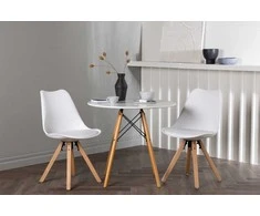 Venture Design Valgomojo stalo ir kėdžių komplektas Danburi ir Zeno 60 cm balto medžio valgomojo baldai