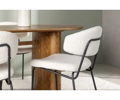 Venture Design Valgomojo stalo ir kėdžių komplektas Isolde valgomojo stalas 140x75 cm smėlio spalvos MDF