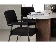 Venture Design Valgomojo stalo ir kėdžių komplektas Grönvik valgomojo stalas ir Yesterday valgomojo kėdė 180x75 cm ruda ir juoda