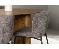 Venture Design Valgomojo stalo ir kėdžių komplektas Isolde valgomojo stalas ir Modesto valgomojo kėdė 140x75 cm pilka