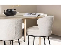 Venture Design Valgomojo stalo ir kėdžių komplektas 180x90 cm baltas plienas MDF
