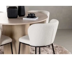 Venture Design Valgomojo stalo ir kėdžių komplektas Olivia valgomojo stalas ir Edina valgomojo kėdė 110 cm balta