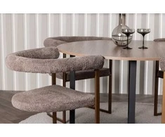 Venture Design Valgomojo stalo ir kėdžių komplektas Durango ir Morning 120 cm Juodasis riešutas MDF Plienas