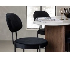 Venture Design Valgomojo stalo ir kėdžių komplektas Grönvik ir Stella 180x75 cm juodas MDF