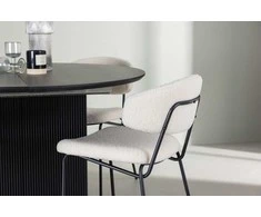 Venture Design Valgomojo stalo ir kėdžių komplektas Matilda valgomojo stalas ir Chico valgomojo kėdė 130 cm juodas MDF Bouclé