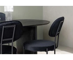 Venture Design Valgomojo stalo ir kėdžių komplektas Isolde valgomojo stalas ir Stella valgomojo kėdė 180x75 cm juoda