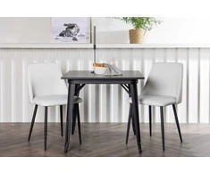 Venture Design Valgomojo stalo ir kėdžių komplektas Tempe ir Night 80x80 cm juoda ir balta