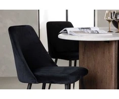 Venture Design Valgomojo stalo ir kėdžių komplektas Grönvik valgomojo stalas ir Night valgomojo kėdė 180x75 cm juodas MDF