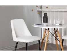 Venture Design Valgomojo stalo ir kėdžių komplektas Danburi Night 60 cm baltas juodas medžio imitacijos MDF apmuštas